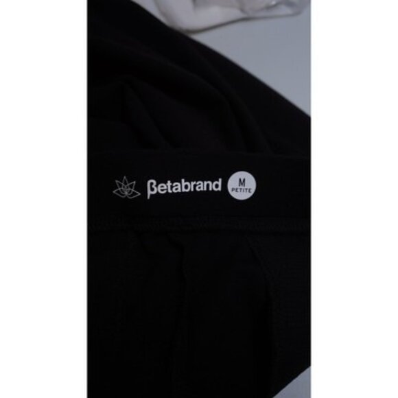 BetaBrand Black Dress Pant Yoga Capri
 Medium Petite meshed and scalloped calf - Picture 7 of 7